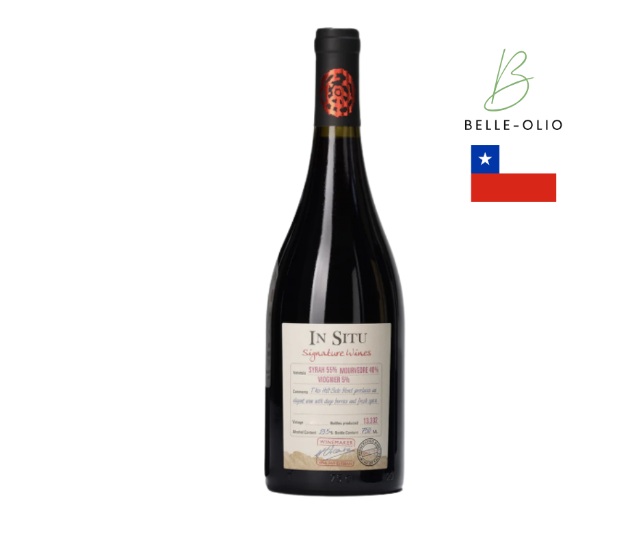 In Situ Signature Hillside Blend - Kruidige blend met het fruitig en kruidig karakter van de Syrah, het florale van Mourvedre en het exotische van de Viognier