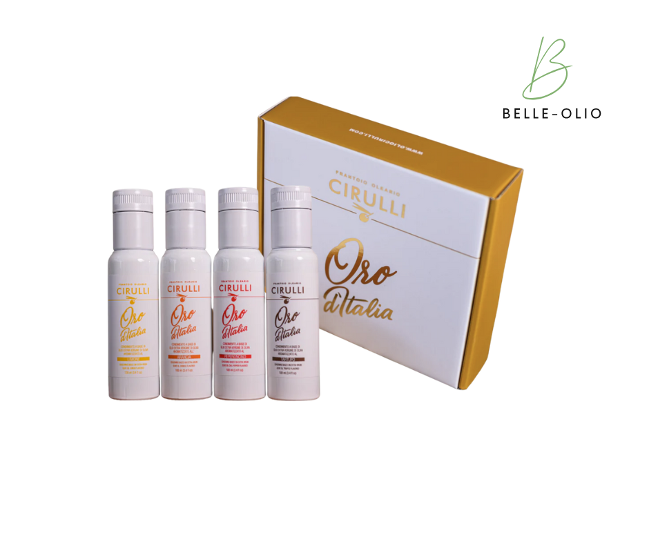 Cirulli extra vierge olijfolie 4 x 100 ml gearomatiseerde olie pakket