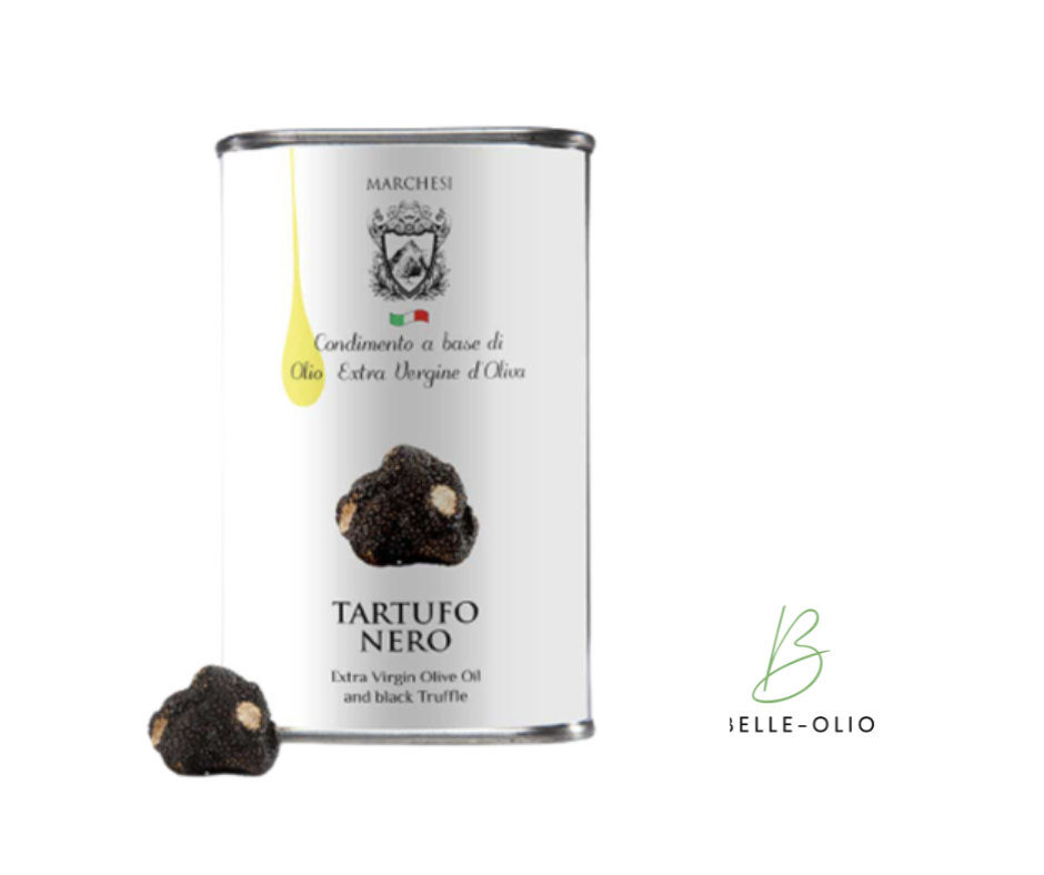 Olio Extra Vergine Tartufo Nero Blik 250ml - Olijfolie gearomatiseerd met Zwarte Truffel