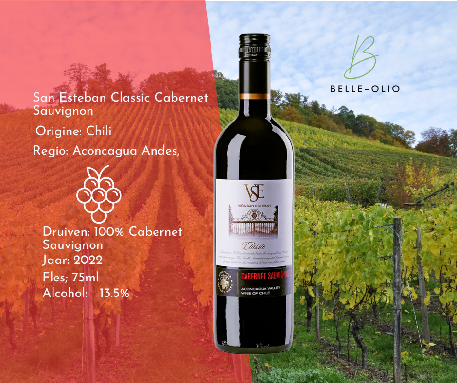 San Esteban Classic Cabernet Sauvignon - soepele en zachte smaak, fruitig palet met een frisse afdronk