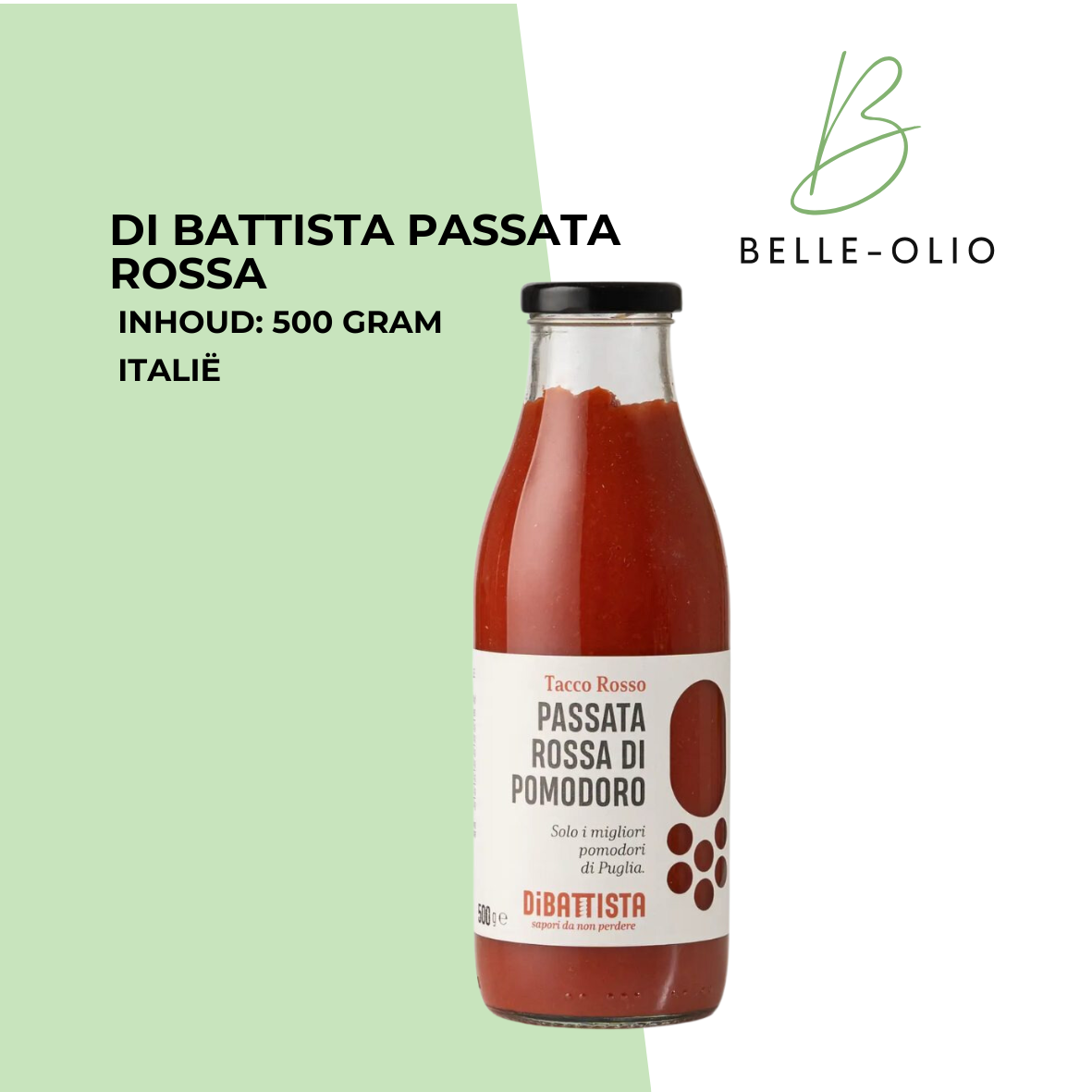 Di Battista Passata Rossa - smaakvolle Passata uit Italië - FLES 500 gr