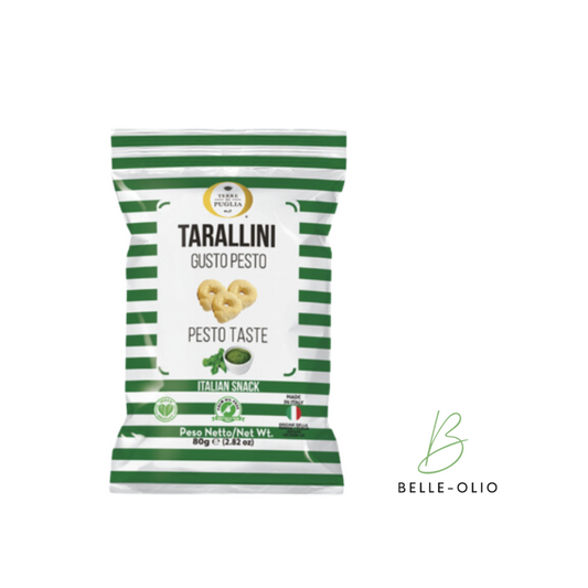 Pugliaanse Smaakparel: Tarallini Pesto 80g - Een Kruidige Knapperige Verwennerij