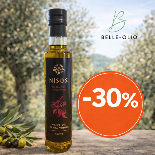 Nisos Olijfolie met Wilde Rozemarijn – uit Kreta, Griekenland -30%