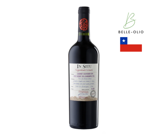 In Situ Signature Full Bodied Blend - Plezante en stoere blend met de structuur van Cabernet Sauvignon, het fruitige van de Petit Verdot en het kruidige van de Carmenere