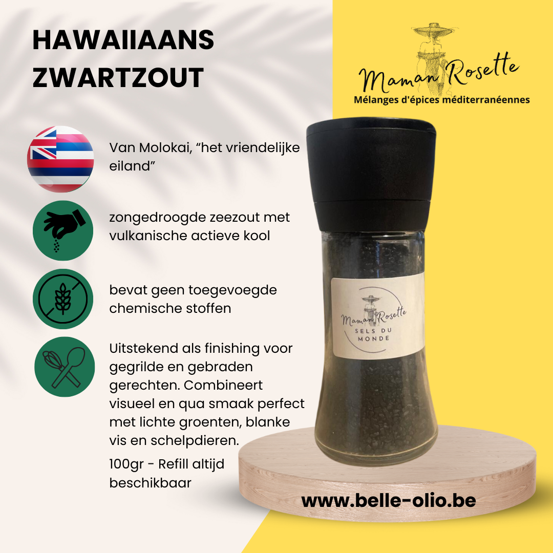 Hawaiiaans Zwartzout in Zoutmolen - ZWARTE LAVA 100ml