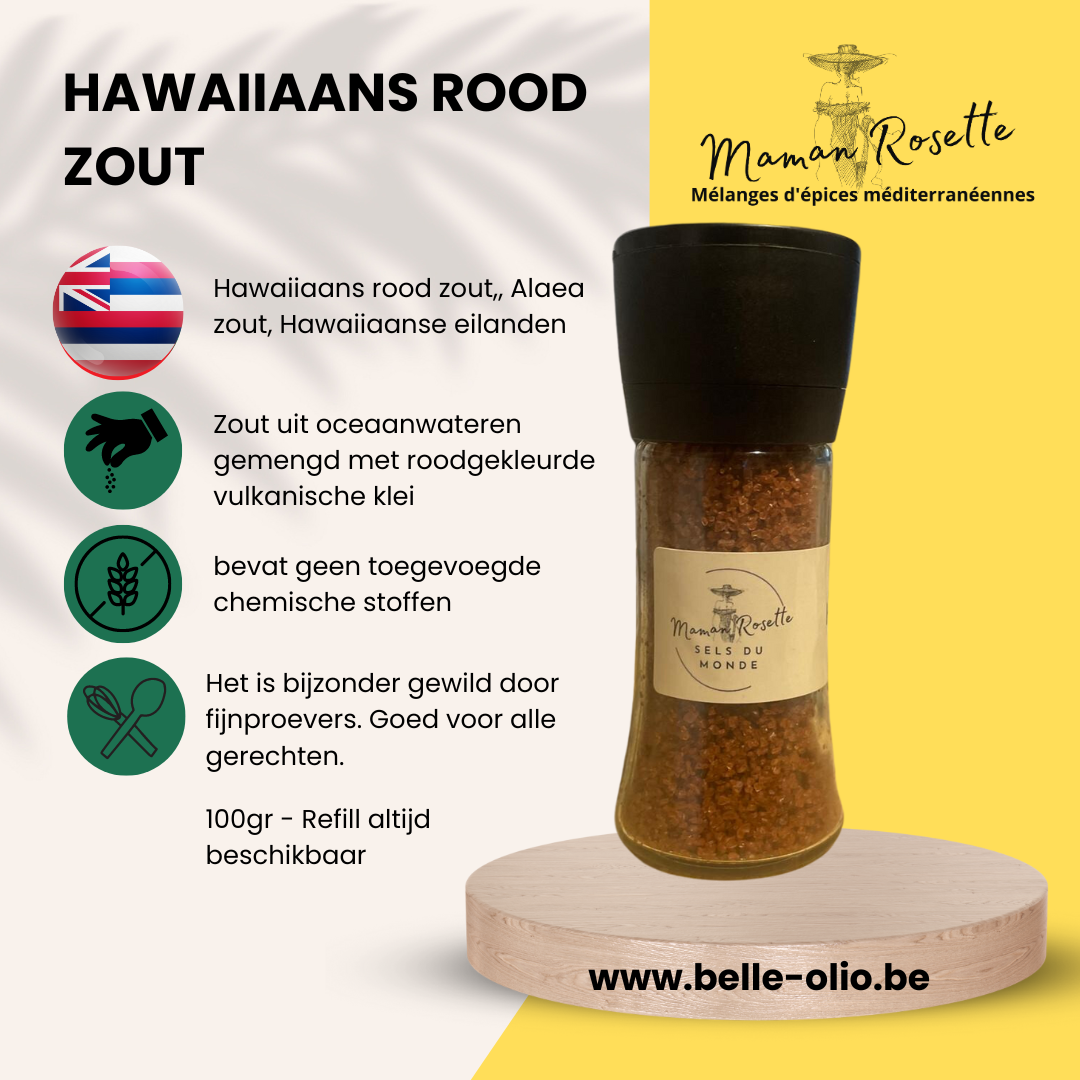 HAWAÏAANS ROOD ZOUT 100ml - Hawaï - Molokai-eiland - Zeldzaam en high-end