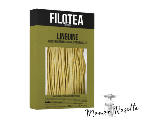 Pasta: Filotea'sknoflook- en peterselie-geïnfundeerd 250 gr.