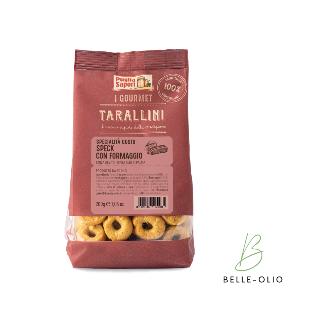 Ontdek de Rijke Smaak van Linea Gourmet: Tarallini met Speck en Kaas 250gr