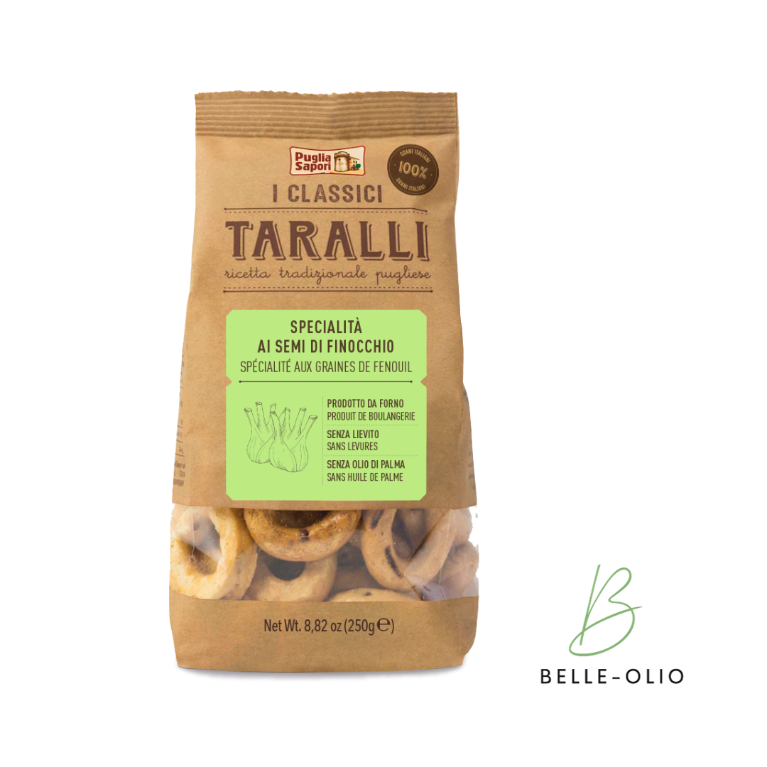 Authentieke Italiaanse Taralli met Aromatisch Venkelzaad 250gr