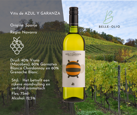 Vitis de Azul y Garanza 2023 - 40% Viura (Macabeo). 60% Garnatxa Blanca. Een Reis door de Spaanse Terroir