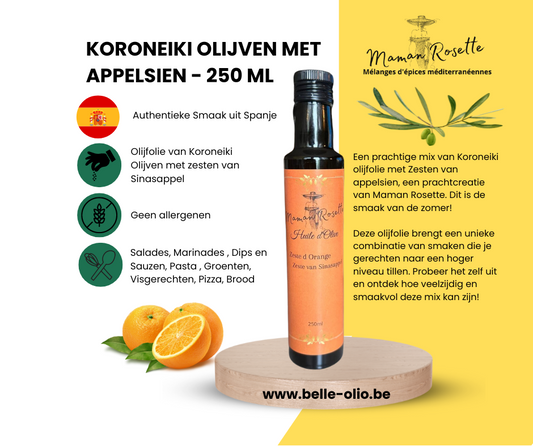 Koroneiki Olijven met Appelsien - 250 ML