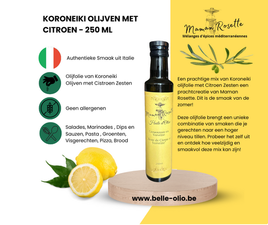 Koroneiki Olijven met Citroen - 250 ML