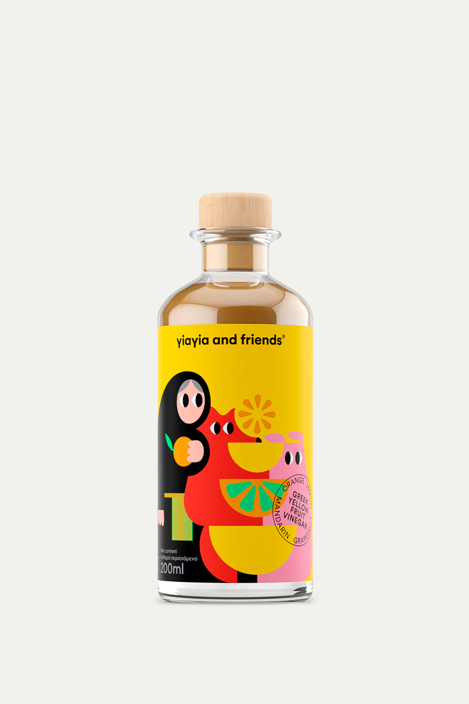 Yiayia and friends fles 200ml gerijpte biologische balsamico azijn met citrus vruchten
