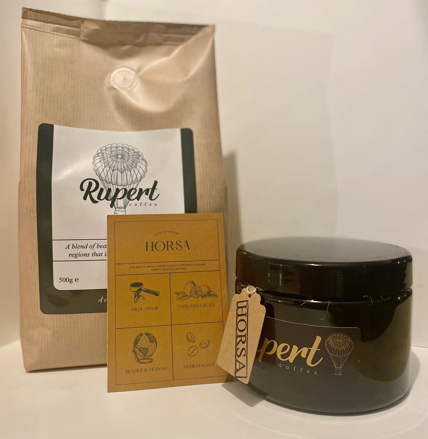 Rupert Coffee "Horsa"  herbruikbare koffieblik.  200gr
